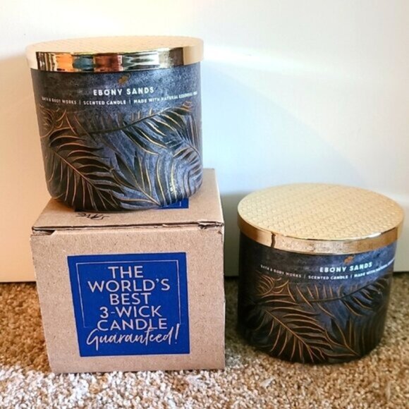 EBONY SANDS 3 Wick Candle Bath & Body Works **2 Candles!! - Picture 1 of 5